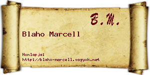 Blaho Marcell névjegykártya